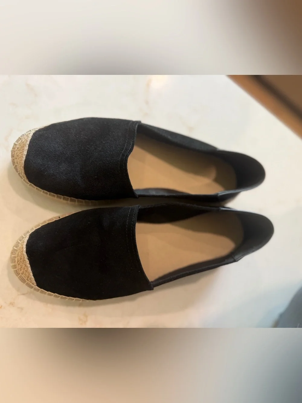 Geox Black Espadrille Slip-On Flats